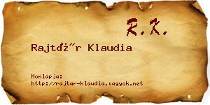 Rajtár Klaudia névjegykártya